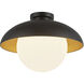 Alora Mood Rubio 1 Light 16 inch Matte Black/Opal Matte Glass Flush Mount Ceiling Light