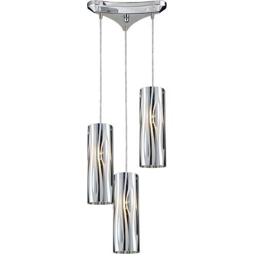 Chromia 3 Light 10 inch Polished Chrome Mini Pendant Ceiling Light