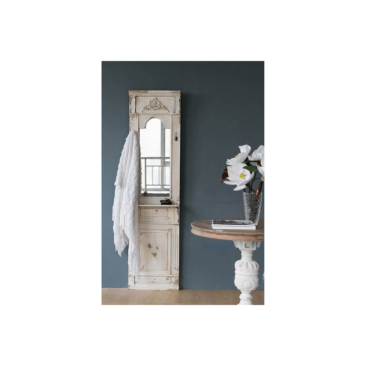 Classic 28.5 X 13.5 inch Antique White Wall Mirror
