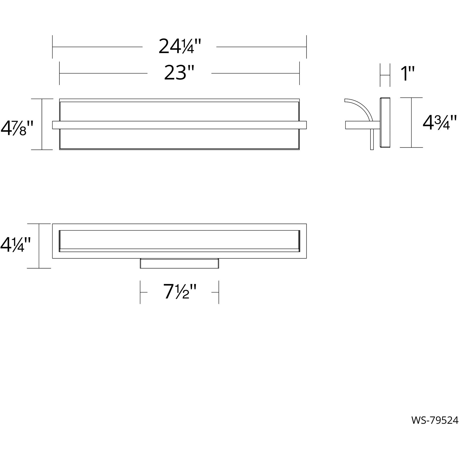 Shard LED 24 inch Brushed Nickel Bath Vanity & Wall Light in 3000K, dweLED