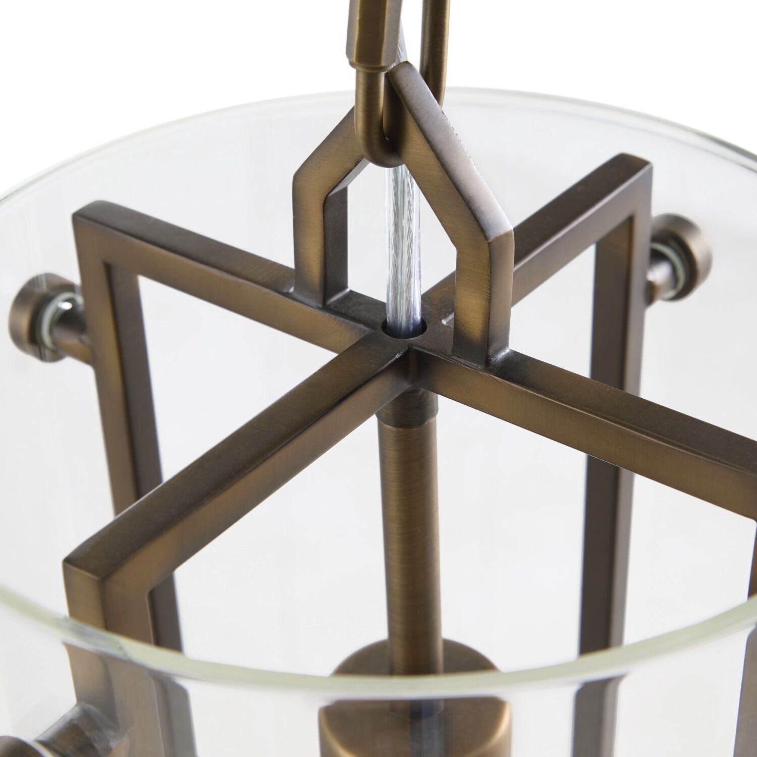 Sharon 1 Light 8.5 inch Antique Brass / Clear Glass Pendant Ceiling Light