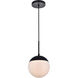 Eclipse 1 Light 8 inch Black Pendant Ceiling Light