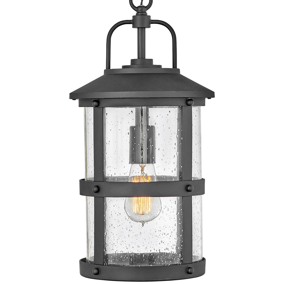 Estate Series Lakehouse LED 9 inch Black Outdoor Hanging Lantern, Low Voltage