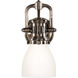 Chapman & Myers Yoke 1 Light 5 inch Antique Nickel Suspended Bath Sconce Wall Light in White Glass