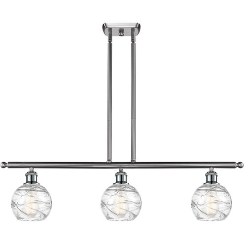 Ballston Small Deco Swirl 3 Light 36 inch Brushed Satin Nickel Island Light Ceiling Light, Ballston