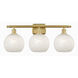 Ballston White Mouchette 3 Light 28 inch Satin Gold Bath Vanity Light Wall Light