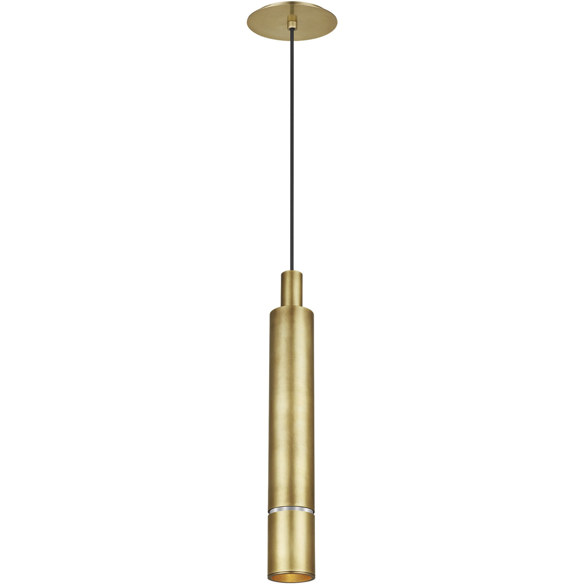 Mick De Giulio Sottile LED Natural Brass Pendant Ceiling Light, Integrated LED