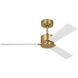 Rozzen 44 44 inch Burnished Brass with Matte White Blades Ceiling Fan