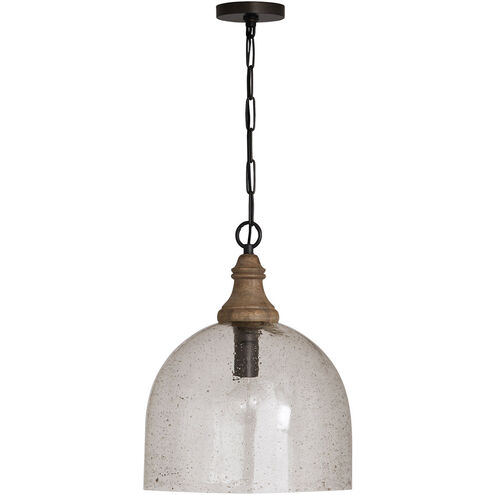 Spark & Spruce Chandler 1 Light 15 inch Grey Wash and Pewter Pendant Ceiling Light 20763-GWCS - Open Box