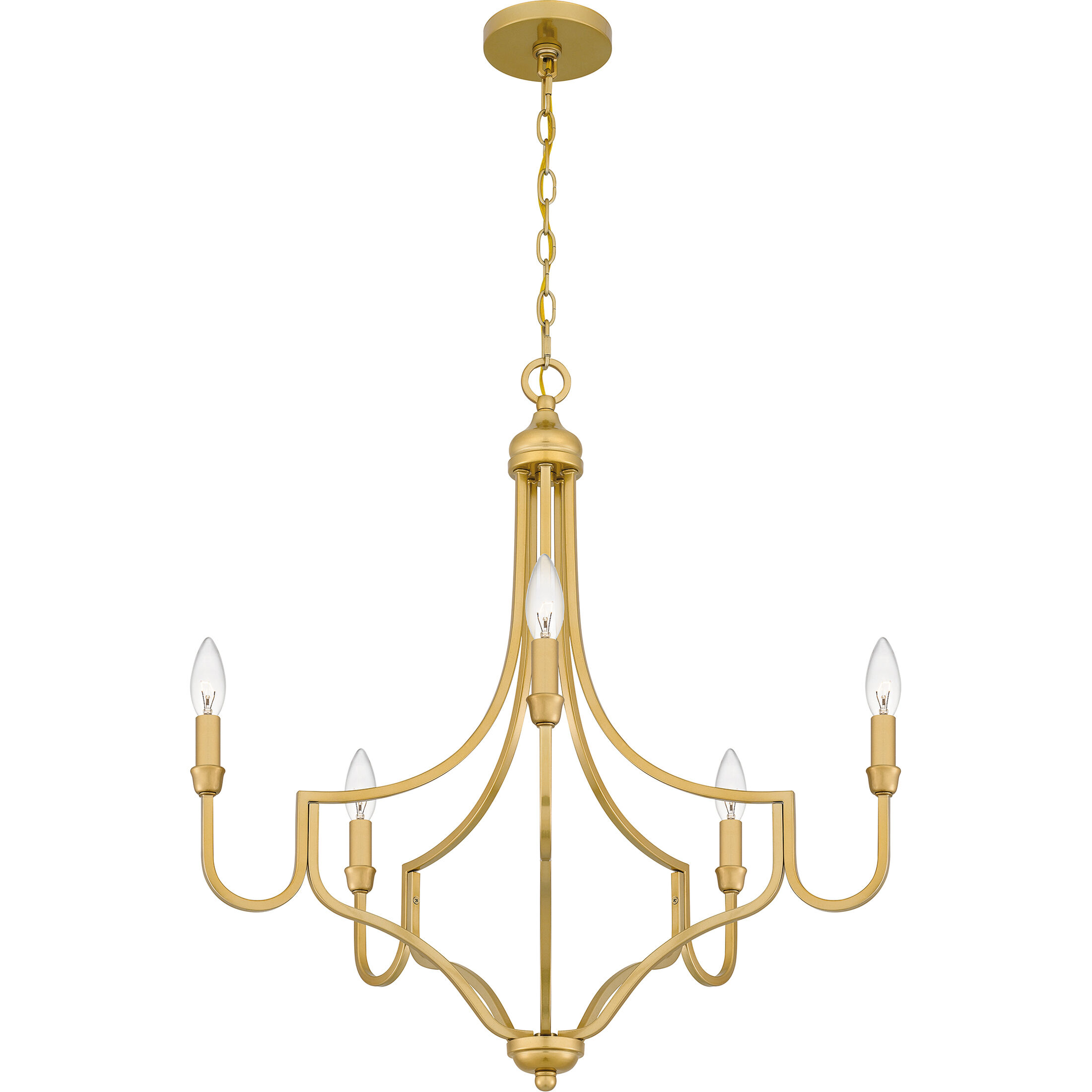 Mabel 5 Light 26 inch Light Gold Chandelier Ceiling Light