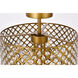 Elise 4 Light 14 inch Brass Flush Mount Ceiling Light