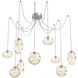 Misto 9 Light 15.5 inch Metallic Beige Silver Swag Multi-Pendant Ceiling Light in Amber Optic