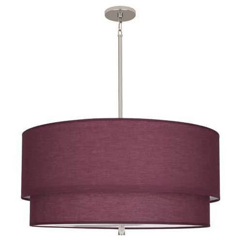 Decker 3 Light 30 inch Polished Nickel Pendant Ceiling Light in Vintage Wine