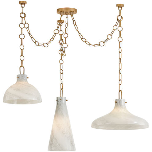 Joaquin 3 Light 41.75 inch Patina Brass Chandelier Ceiling Light