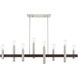 Helsinki 8 Light 10 inch Brushed Nickel with Bronze Accents Chandelier Ceiling Light