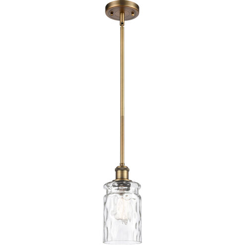 Ballston Candor 1 Light 5 inch Brushed Brass Pendant Ceiling Light in Clear Waterglass, Ballston