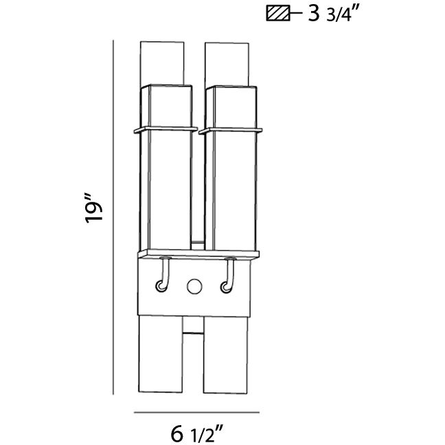Muller 2 Light 19 inch Bronze Outdoor Wall Mount