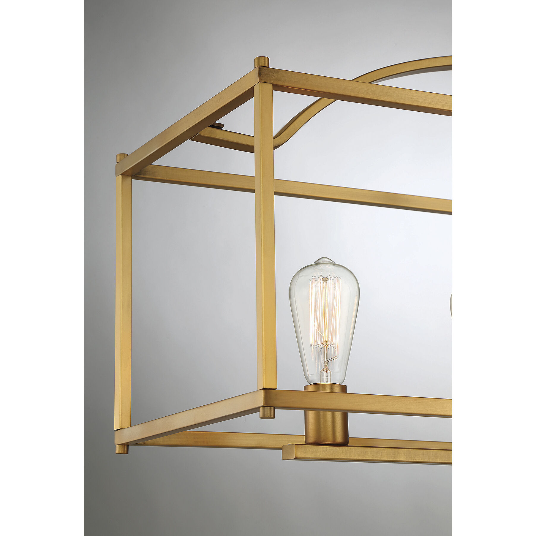 Palladian 5 Light 38 inch Warm Brass Linear Chandelier Ceiling Light, Essentials