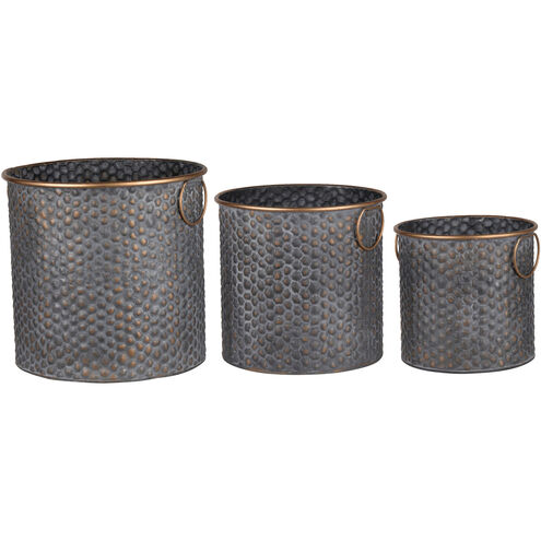 Seneca Zinc/Gold Planter, Set of 3