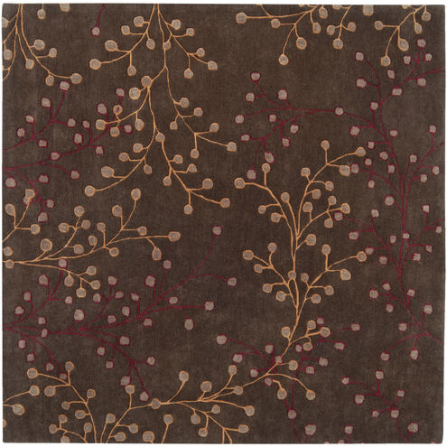 Athena 96 X 96 inch Brown/Burgandy/Dark Brown Handmade Rug in 8 Ft Square, Square