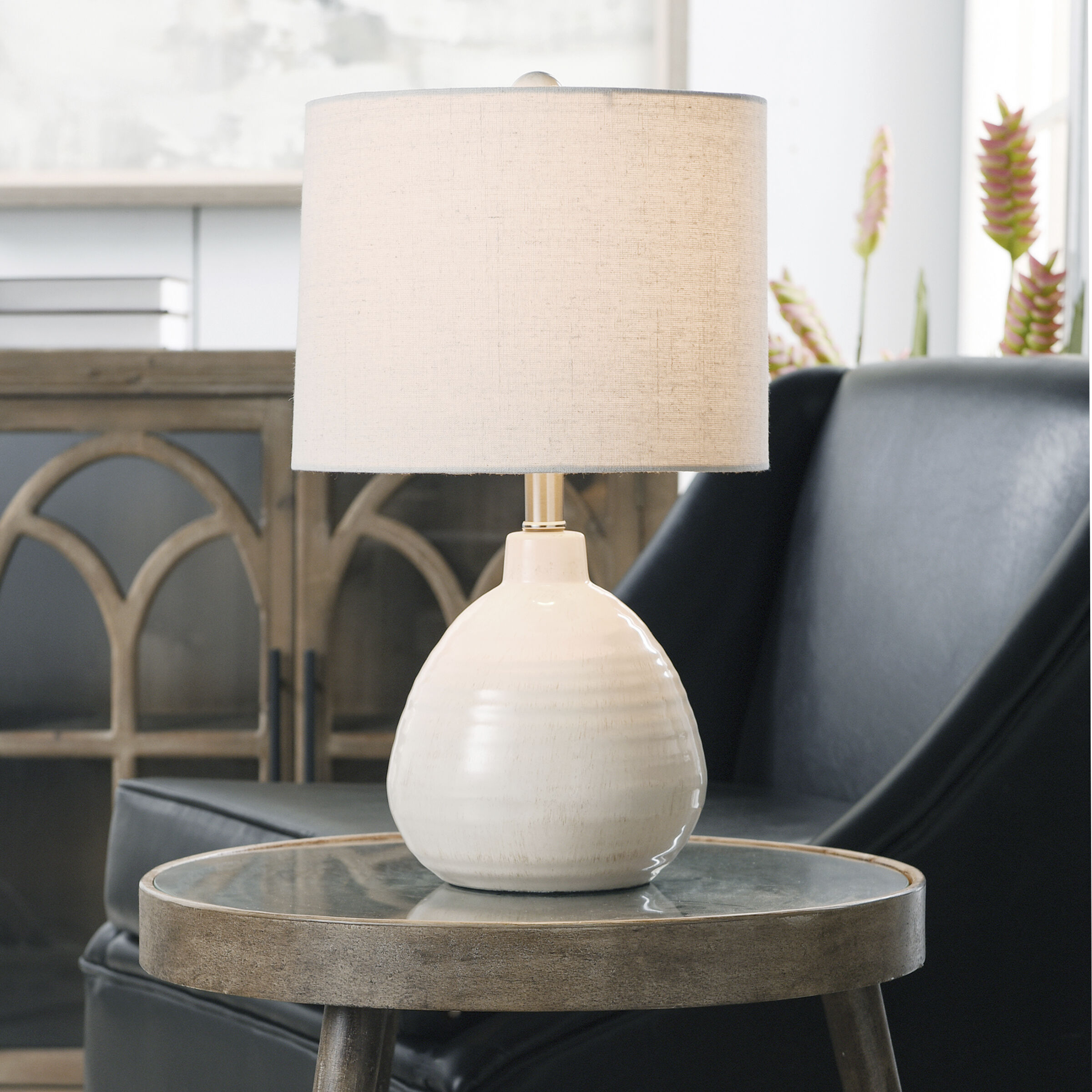 Cameron 21.5 inch 60 watt Vanilla Milkshake Table Lamp Portable Light