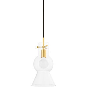 Mirabel 1 Light 7.5 inch Aged Brass Pendant Ceiling Light