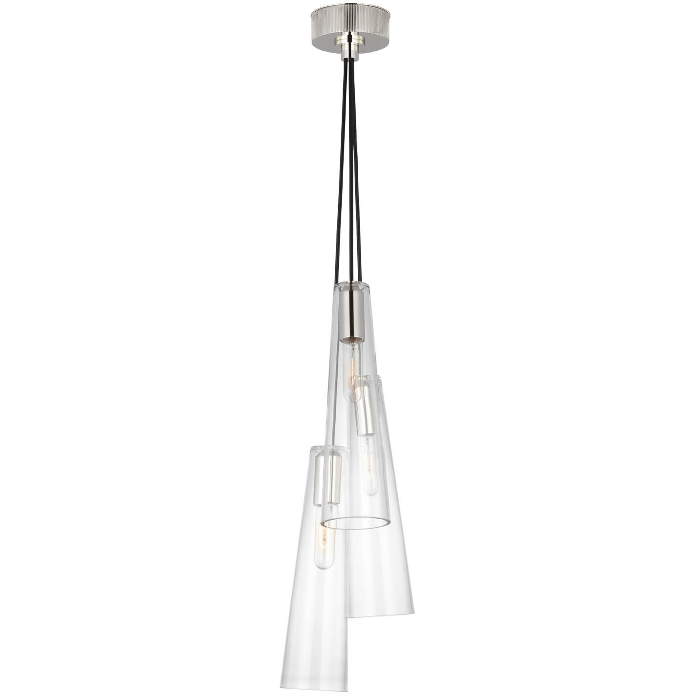 Ray Booth Osvaldo LED 9 inch Polished Nickel Triple Pendant Ceiling Light