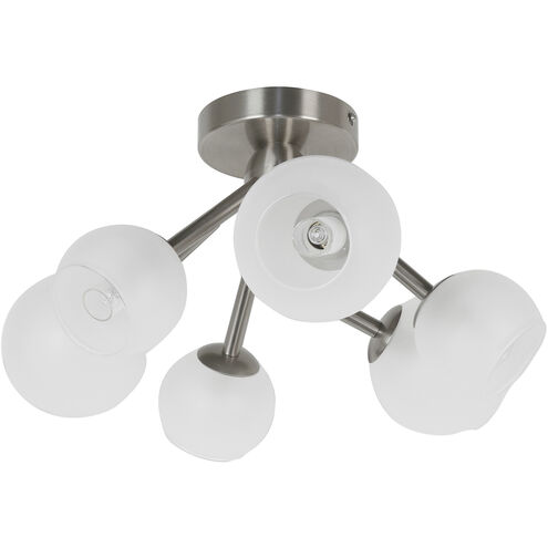 Tanglewood 6 Light 17 inch Satin Chrome Semi-Flush Mount Ceiling Light