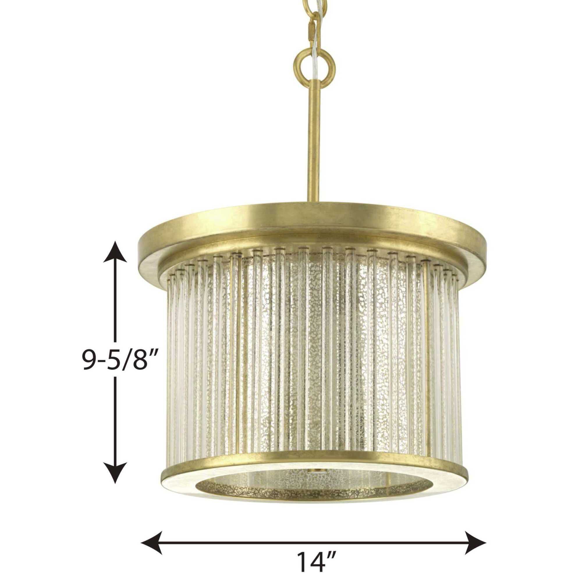 Point Dume™ Sequit Point 3 Light 14 inch Brushed Brass Semi-Flush Convertible Ceiling Light, Design Series