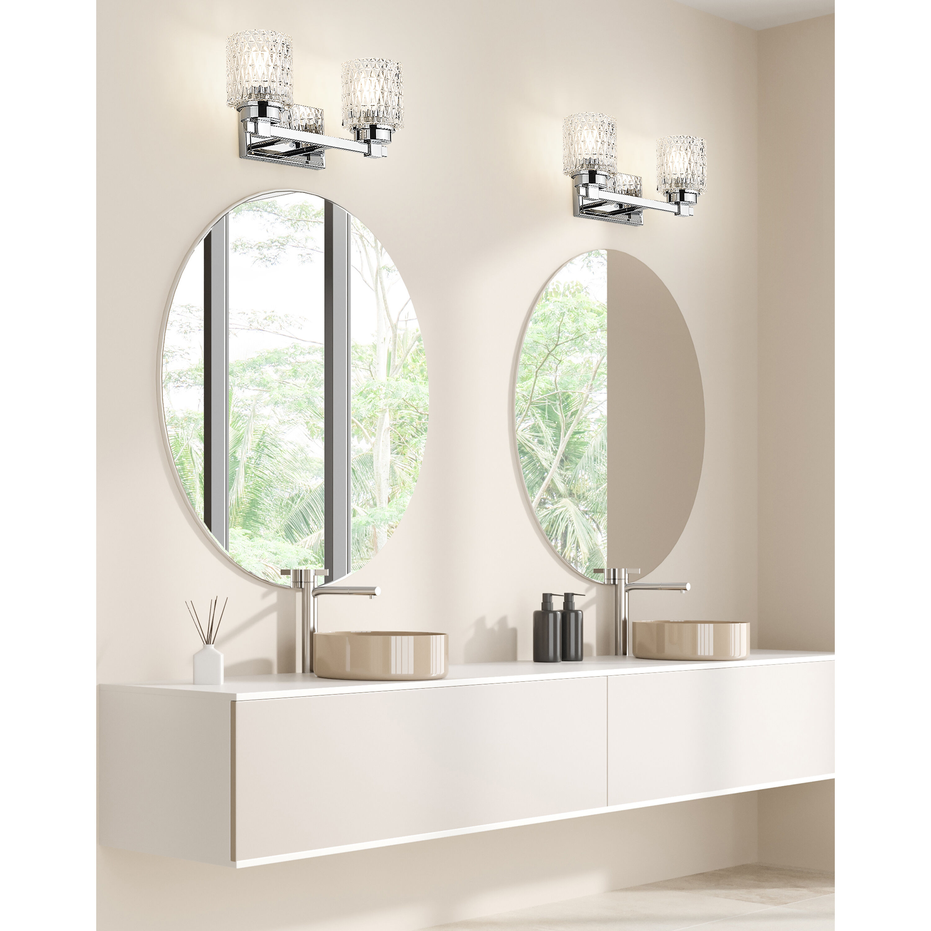Jacqueline Vanity Wall Light in Chrome