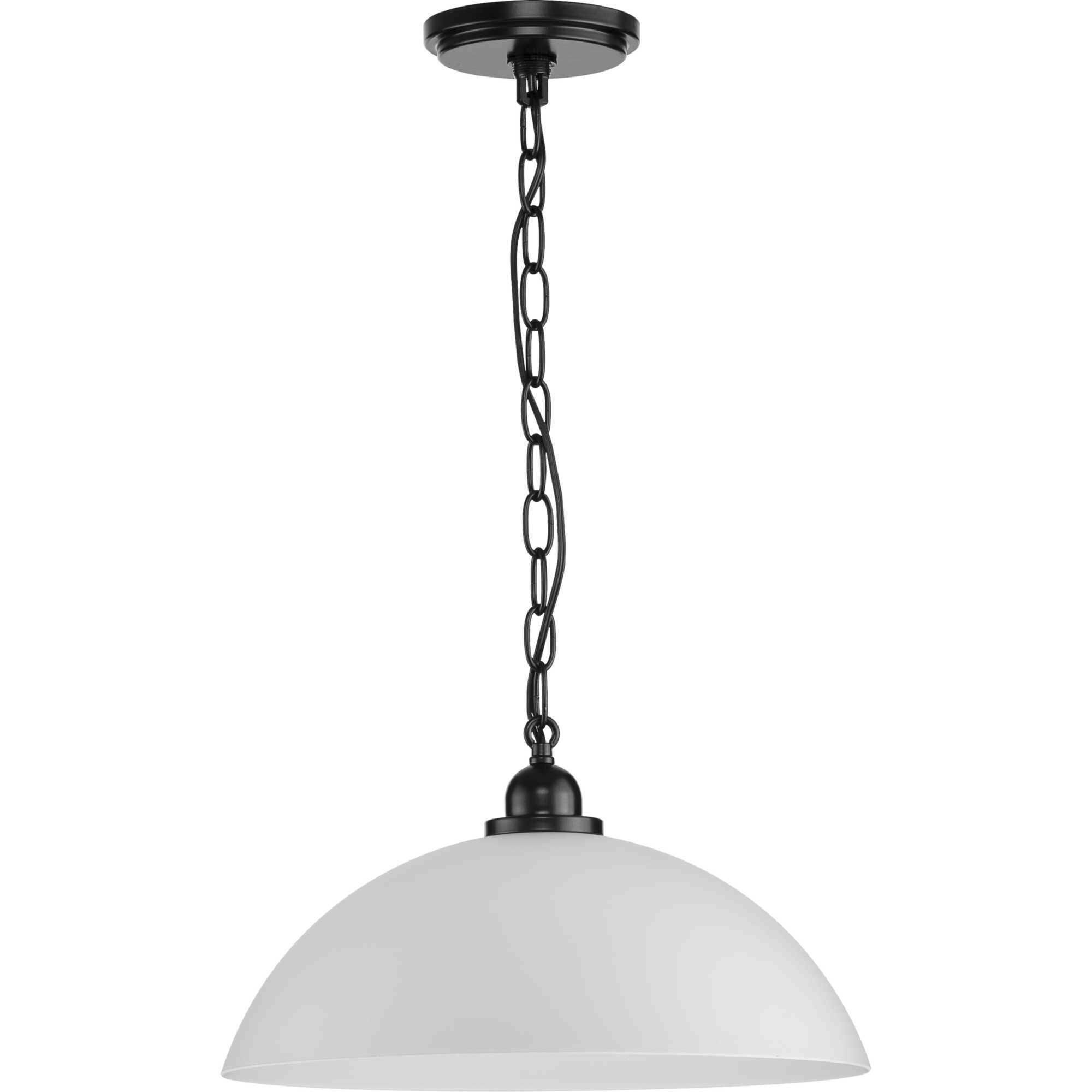 Classic Dome Pendant 1 Light 15 inch Matte Black Pendant Ceiling Light