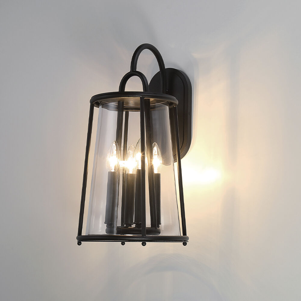 Daulle 6 Light 25 inch Satin Black Outdoor Wall Sconce