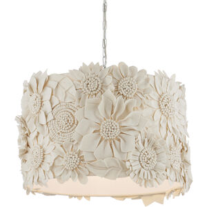 Clotilde 1 Light 19 inch Cream and White Pendant Ceiling Light