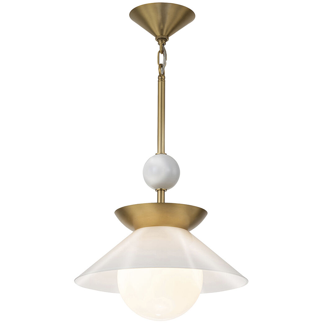 Saucer 1 Light 14.4 inch Aged Brass Pendant Ceiling Light