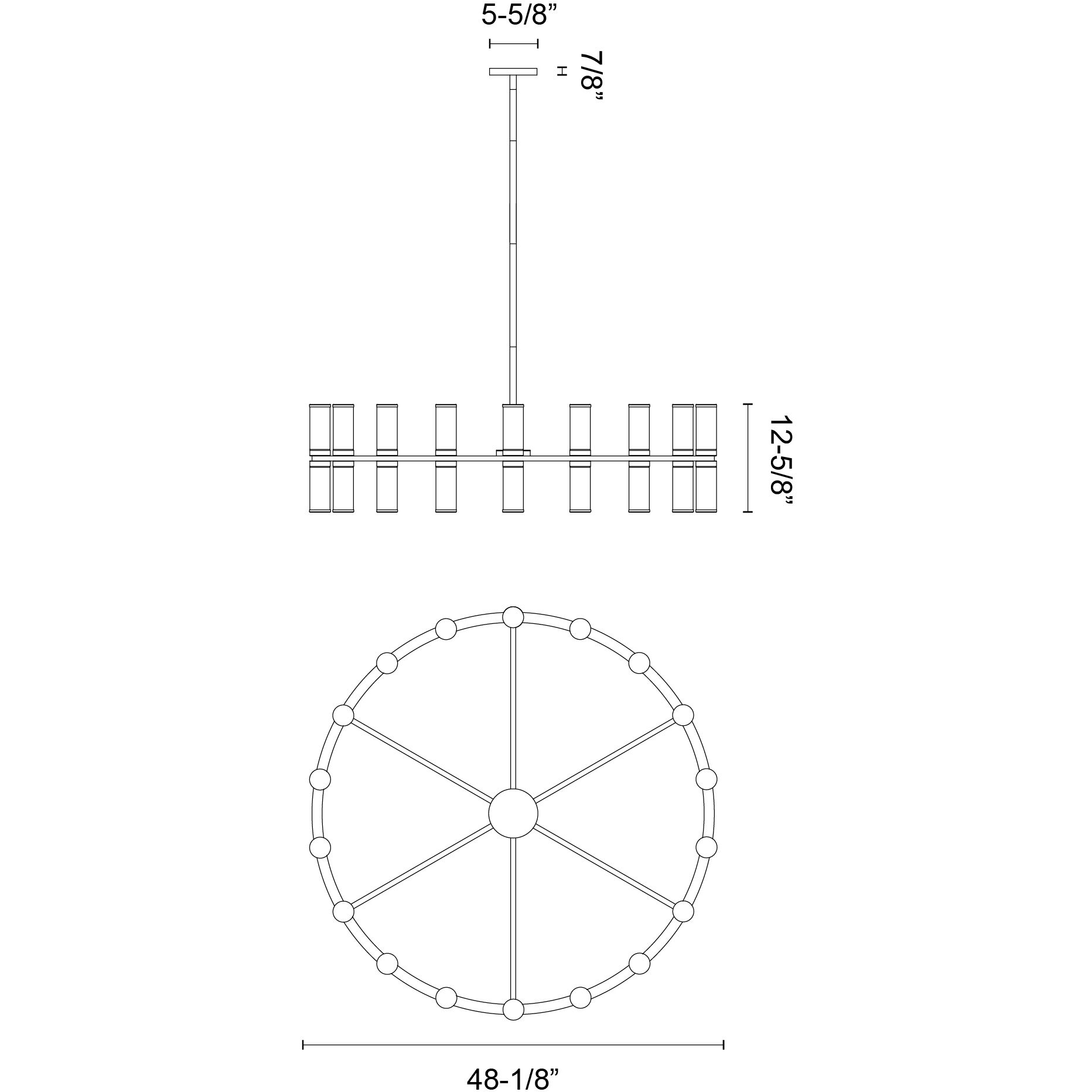 Revolve 36 Light 48.13 inch Natural Brass Chandelier Ceiling Light