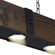 Pago LED 42 inch Black and Wood Drum Shade Island Light Ceiling Light