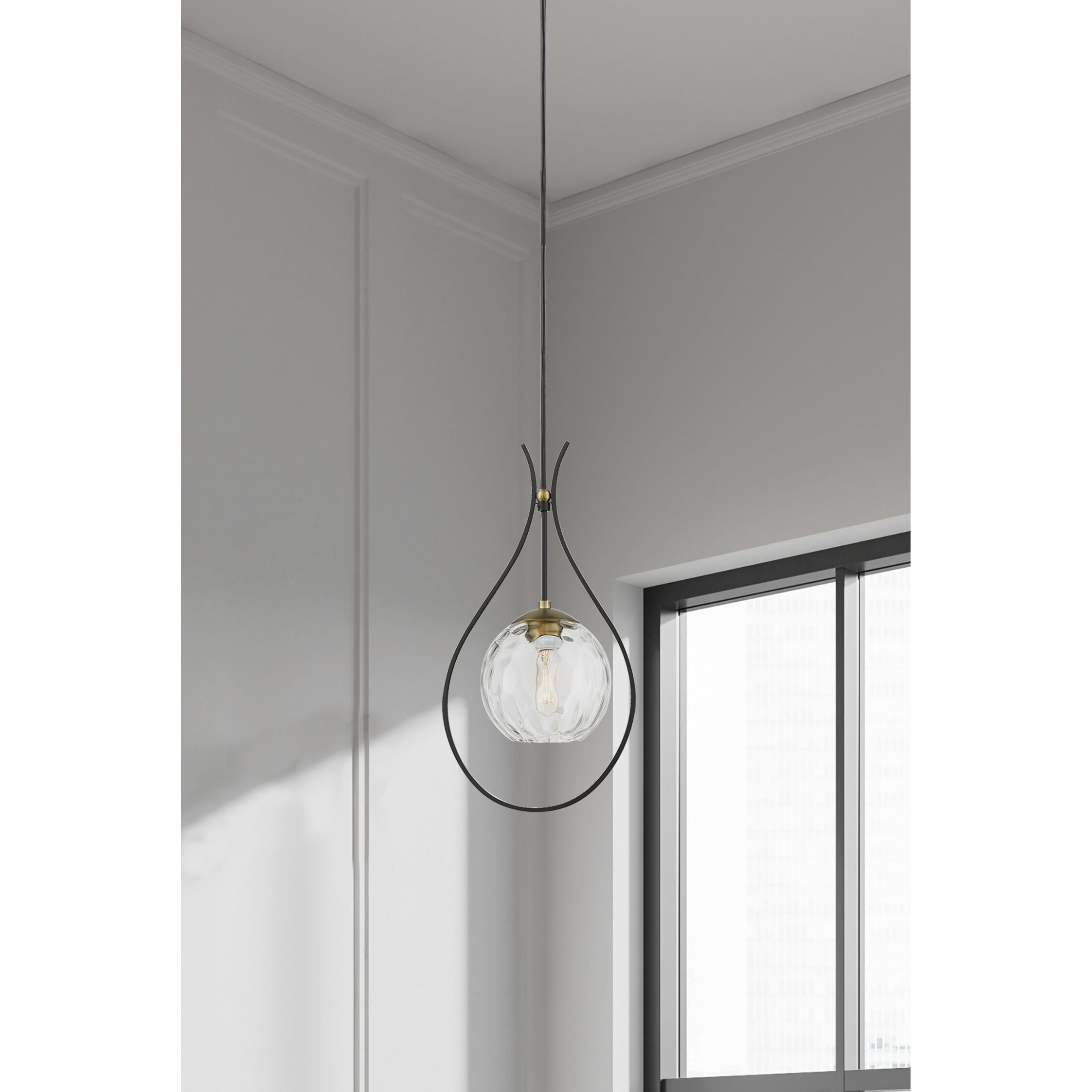 Cody 1 Light Coal/Soft Brass Mini Pendant Ceiling Light