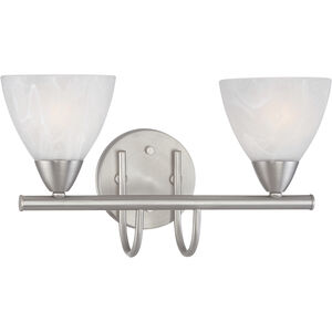 Tia 2 Light 16 inch Matte Nickel Vanity Light Wall Light