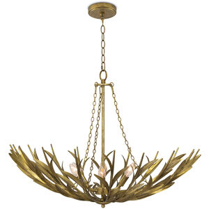River Reed 6 Light 34 inch Gold Chandelier Ceiling Light, Basin