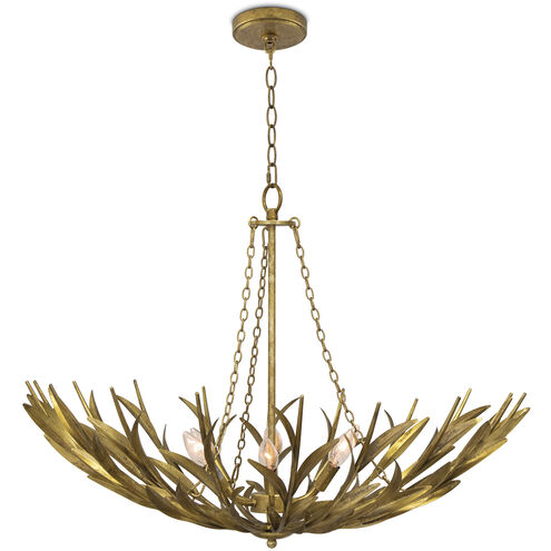 River Reed 6 Light 34 inch Gold Chandelier Ceiling Light, Basin