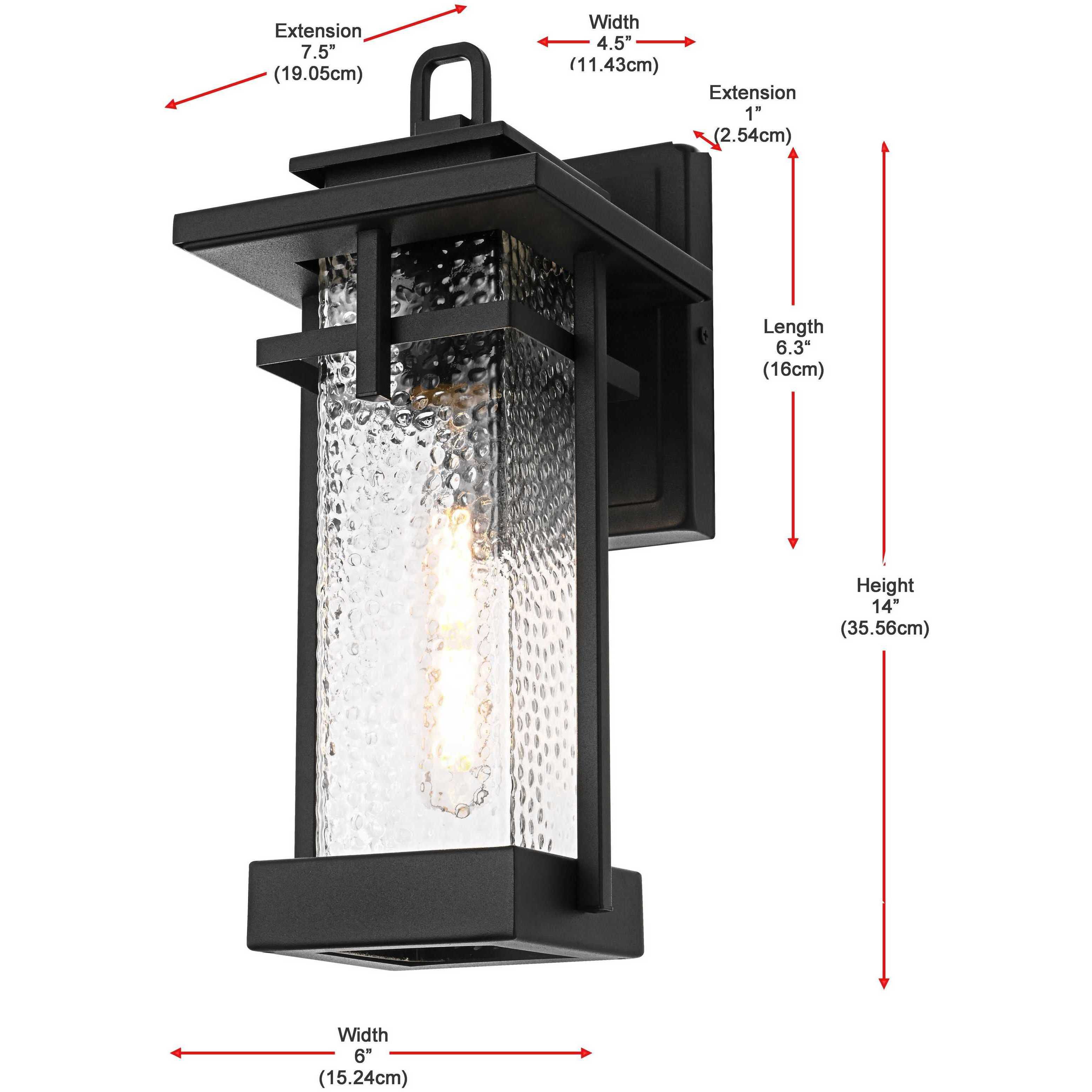 Cambria 1 Light 14 inch Black Outdoor Wall Sconce