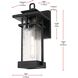 Cambria 1 Light 14 inch Black Outdoor Wall Sconce