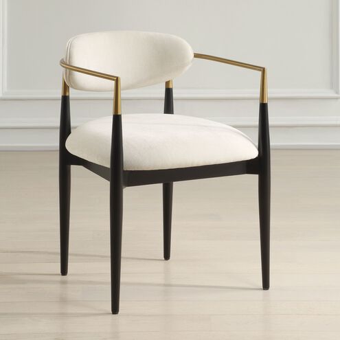 Moxie Brushed Brass and Matte Black and Off-White Dining Chair