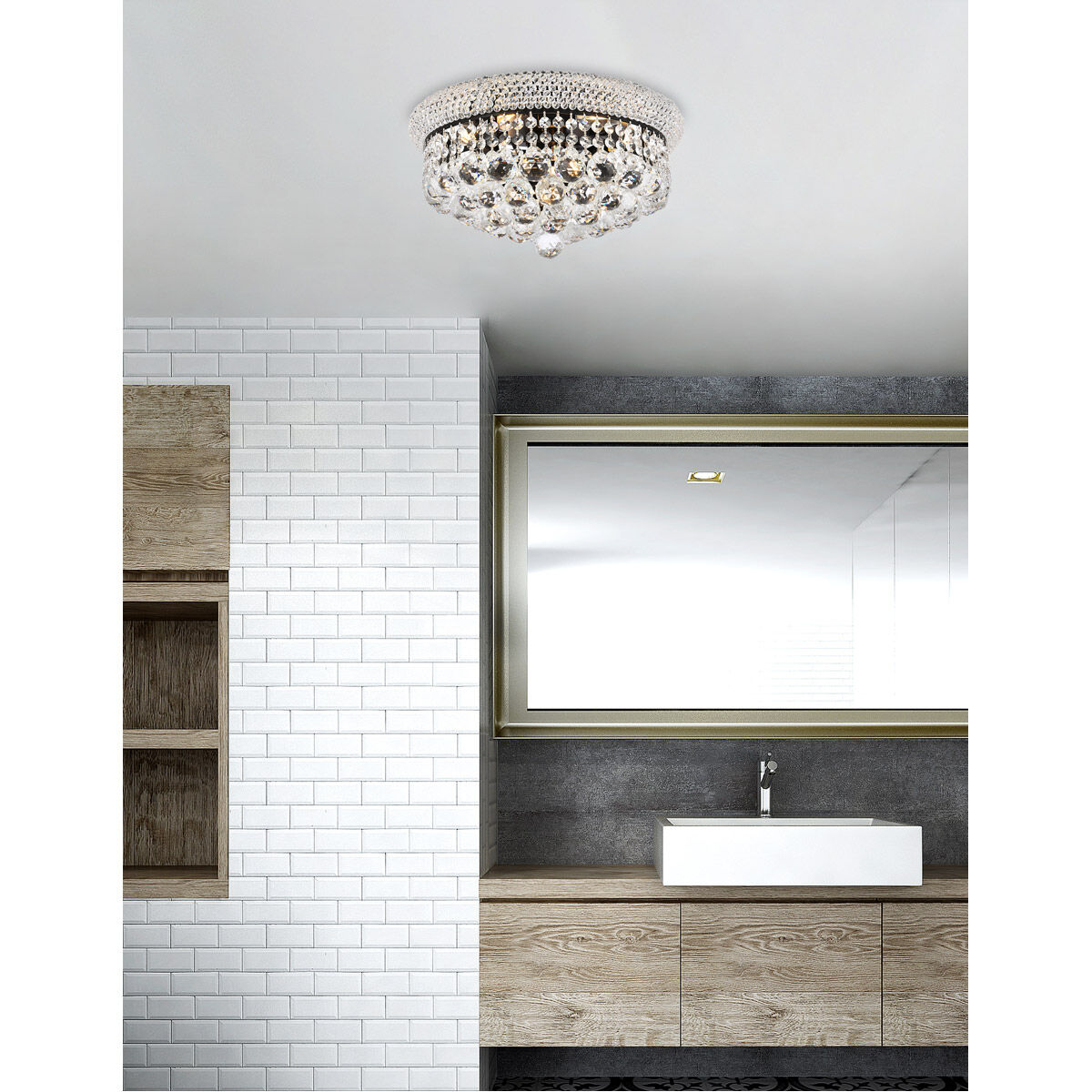 Primo 8 Light 16 inch Black and Clear Flush Mount Ceiling Light