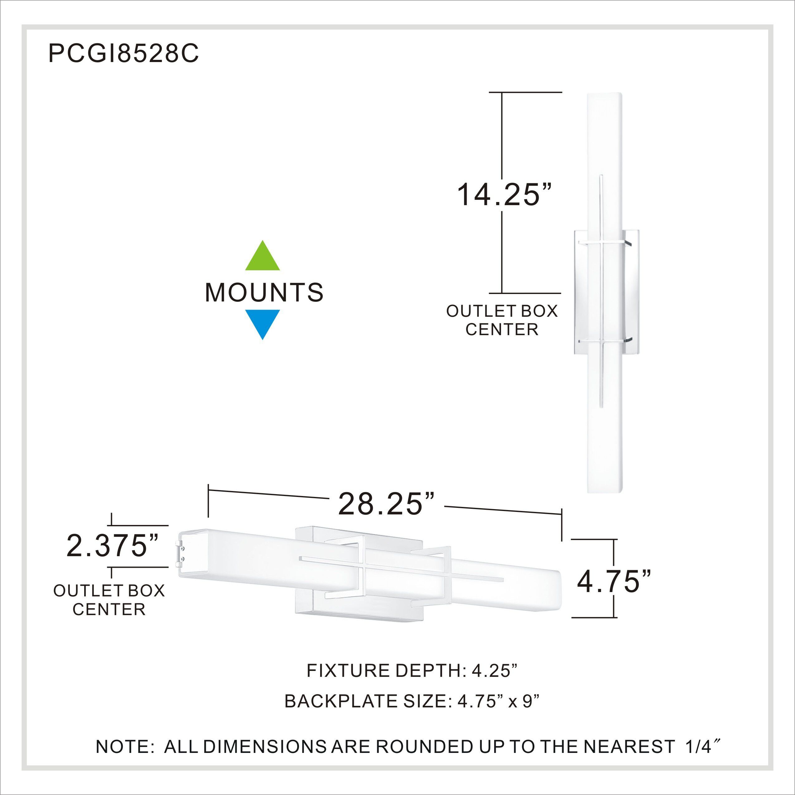 Gemini LED 28 inch Polished Chrome Bath Light Wall Light
