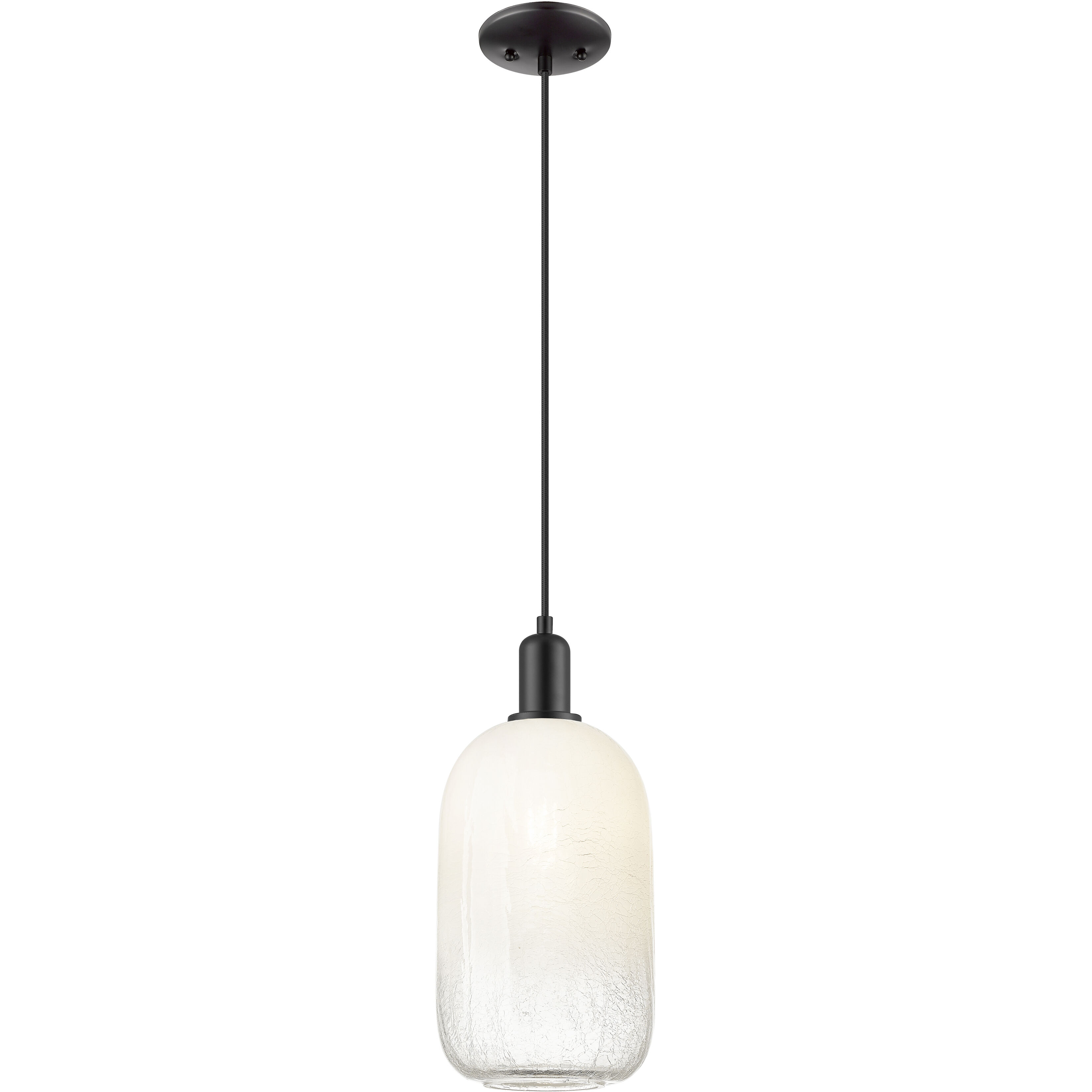 Downtown Urban Brookhaven Cloche 1 Light 7 inch Matte Black Mini Pendant Ceiling Light in Opal Glass