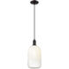 Downtown Urban Brookhaven Cloche 1 Light 7 inch Matte Black Mini Pendant Ceiling Light in Opal Glass