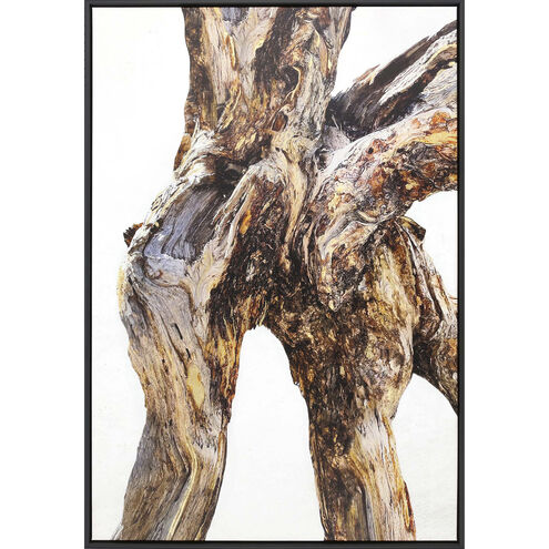 Tree of Life Brown and Metallic and White Canvas