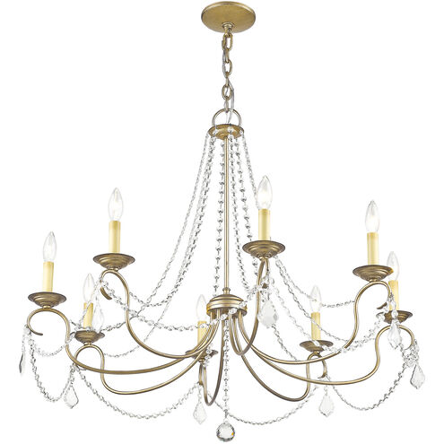 Pennington 8 Light 34 inch Hand Painted Antique Silver Leaf Chandelier Ceiling Light