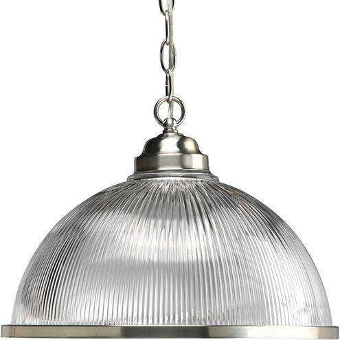 Prismatic Glass 1 Light 15.25 inch Brushed Nickel Pendant Ceiling Light